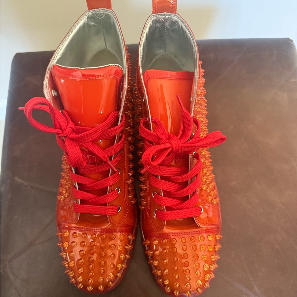 Christian Louboutin Louix Ray Spikes PVC High Top Sneaker size 44/11